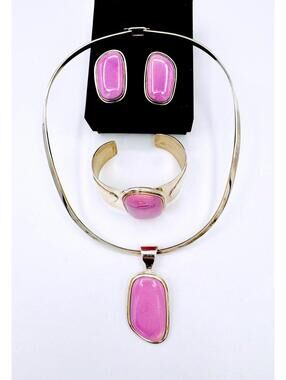 DTR Mine Finds by Jay King Set  - sterling silver and phosphosoderite gemstone